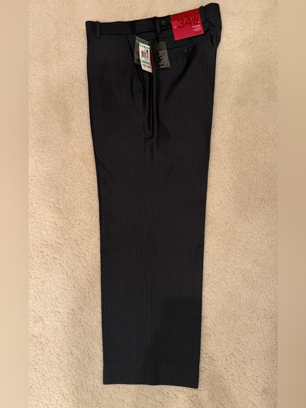 Alfani Men's Black Pinstripe Dress Pants